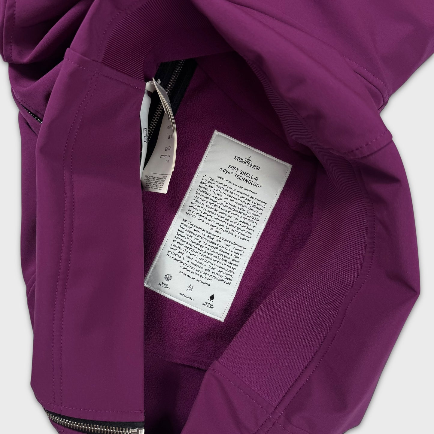 Stone Island Purple e-Dye Soft Shell Jacket M