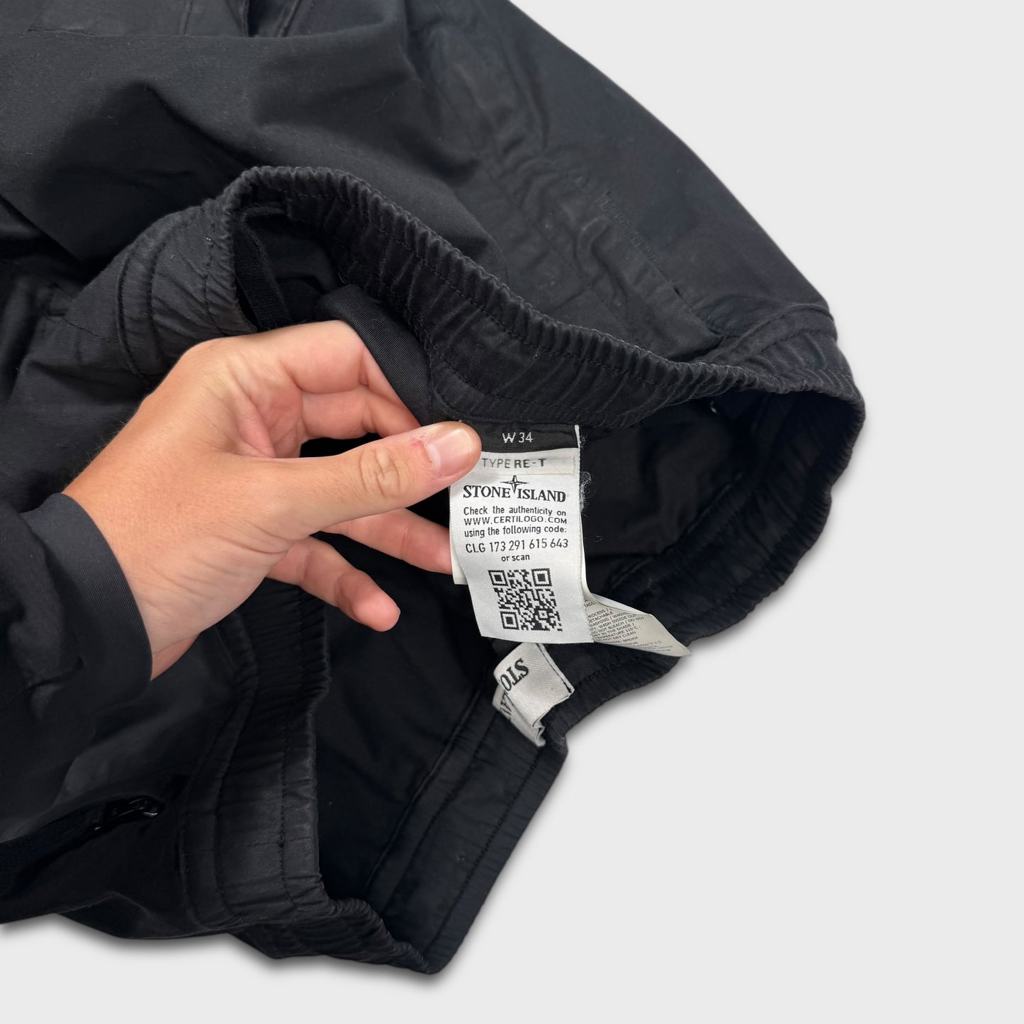 Stone Island Black Tela Cargo Pants W36