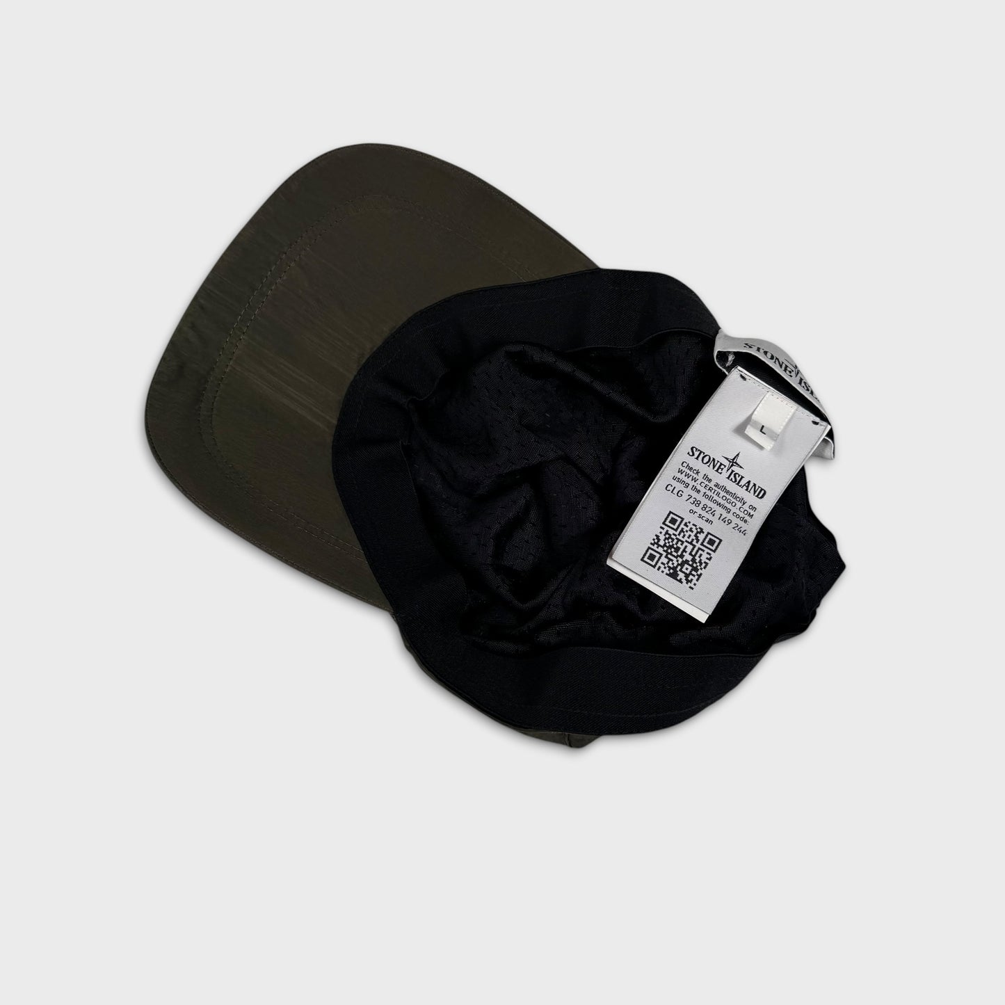 Stone Island Green Nylon Metal Cap L