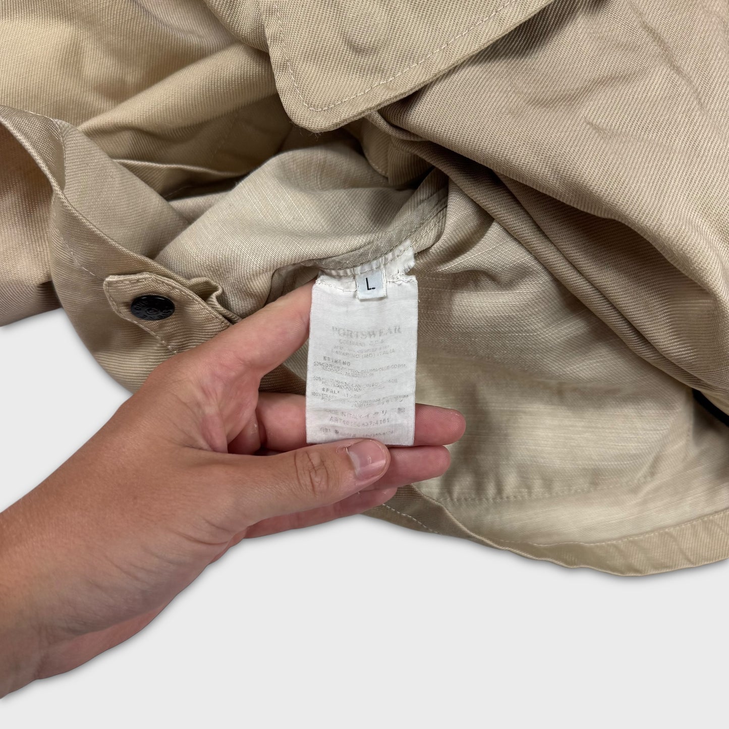 Stone Island 2004 Batavia Beige Cotton Jacket L