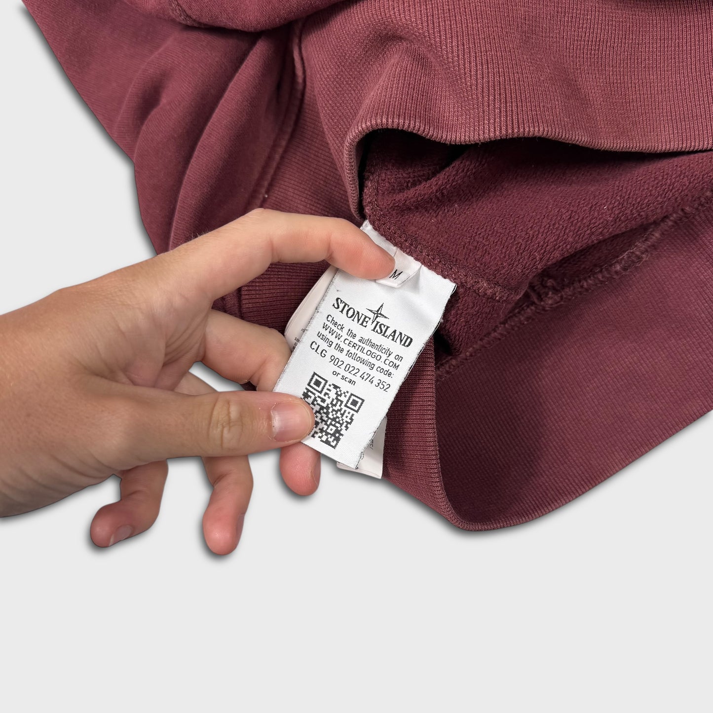 Stone Island Burgundy Crewneck Sweatshirt M