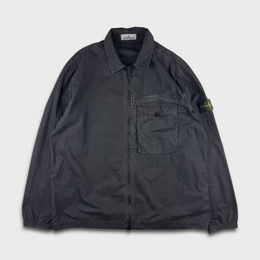 Stone Island Black Full Zip Overshirt 3XL