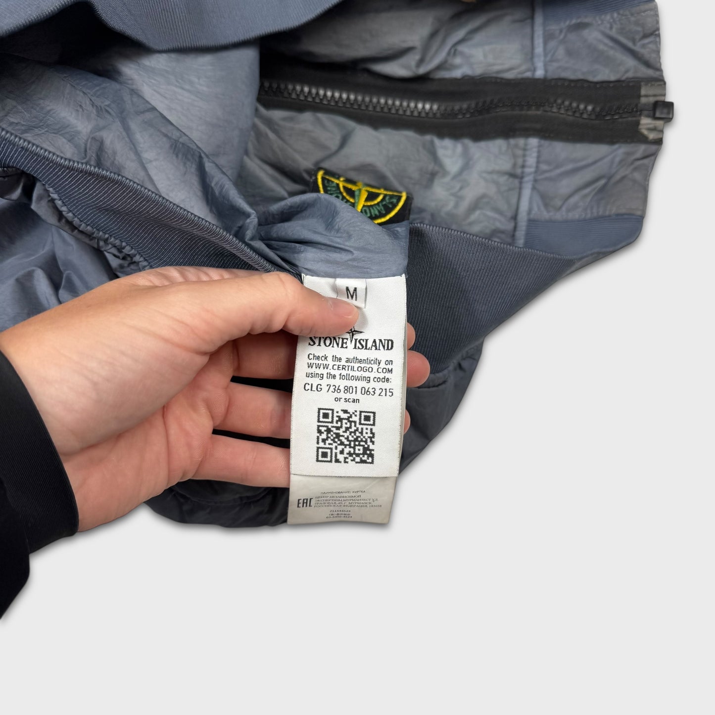 Stone Island Avio Blue Garment Dyed Crinkle Reps Jacket M