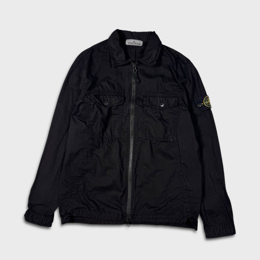 Stone Island Jet Black Full Zip Overshirt M
