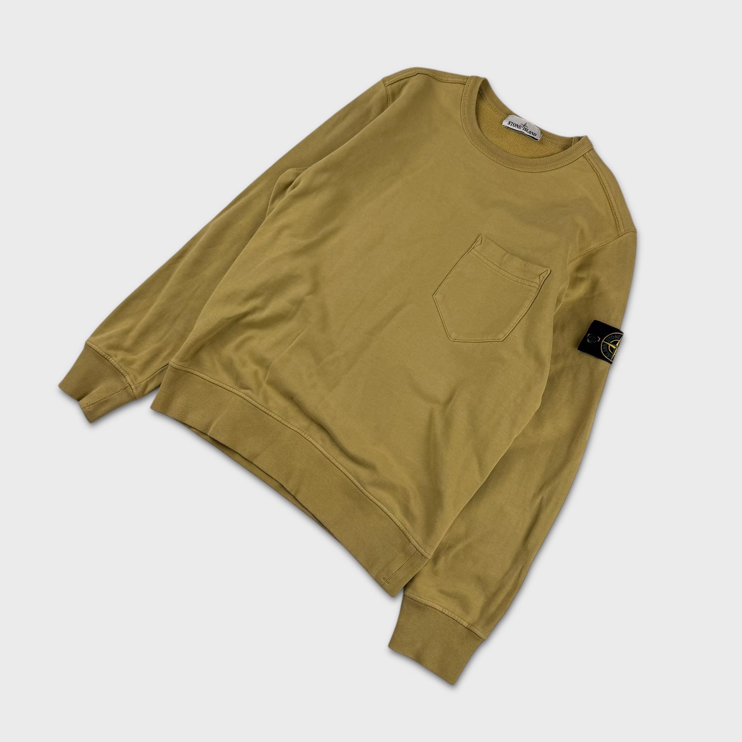 Stone Island Mustard Pocket Knit Crewneck M