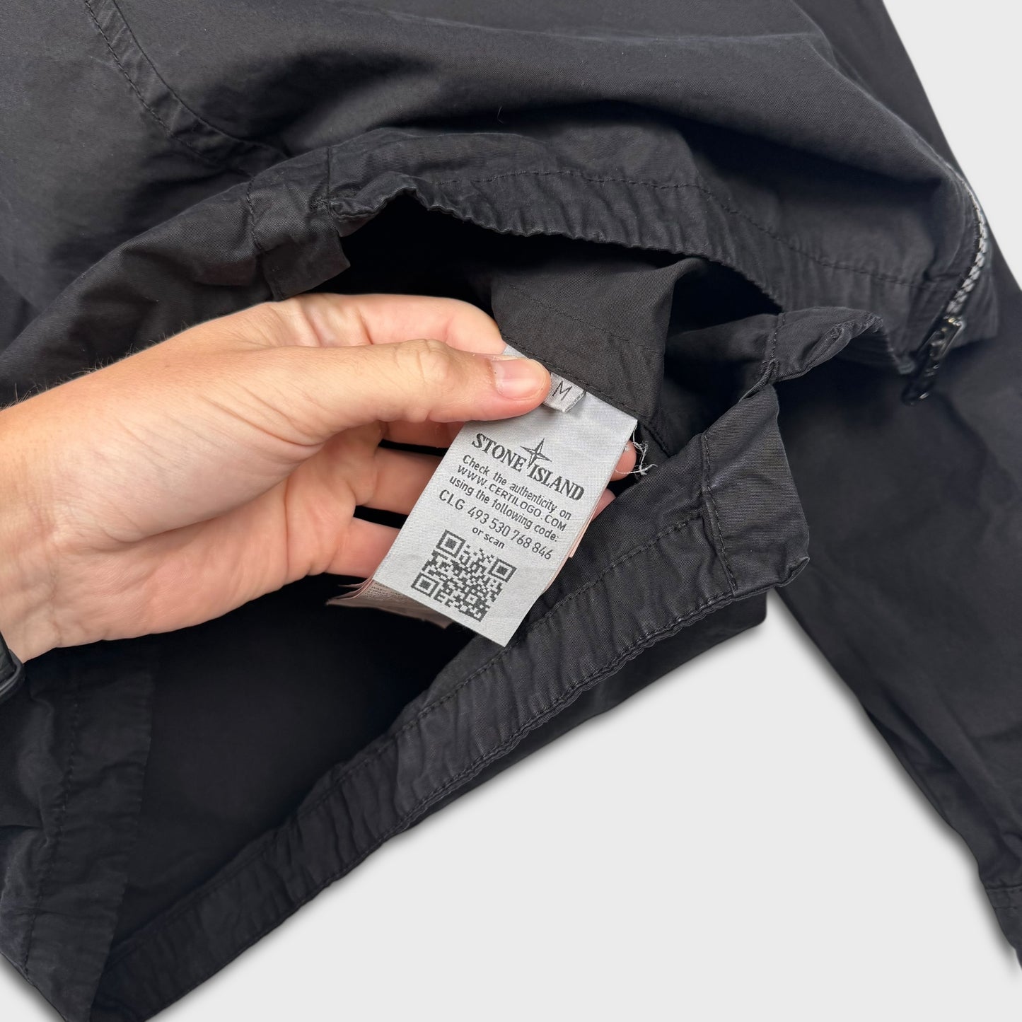 Stone Island Jet Black Full Zip Overshirt M