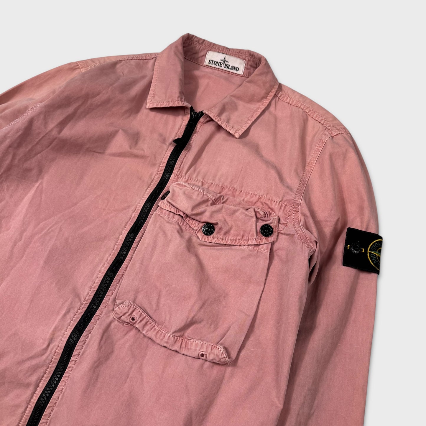 Stone Island Pink Full Zip Overshirt S