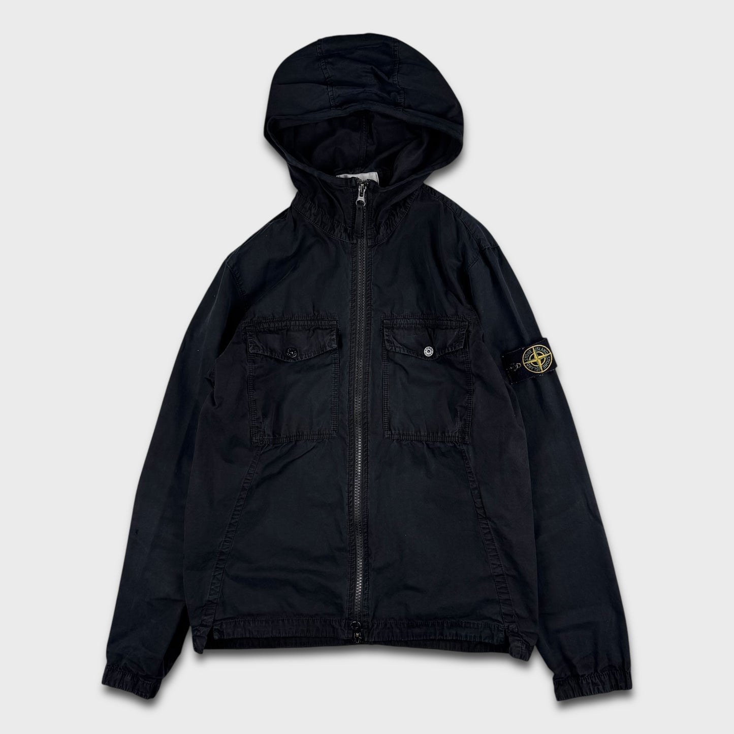 Stone Island Black Hooded Overshirt S