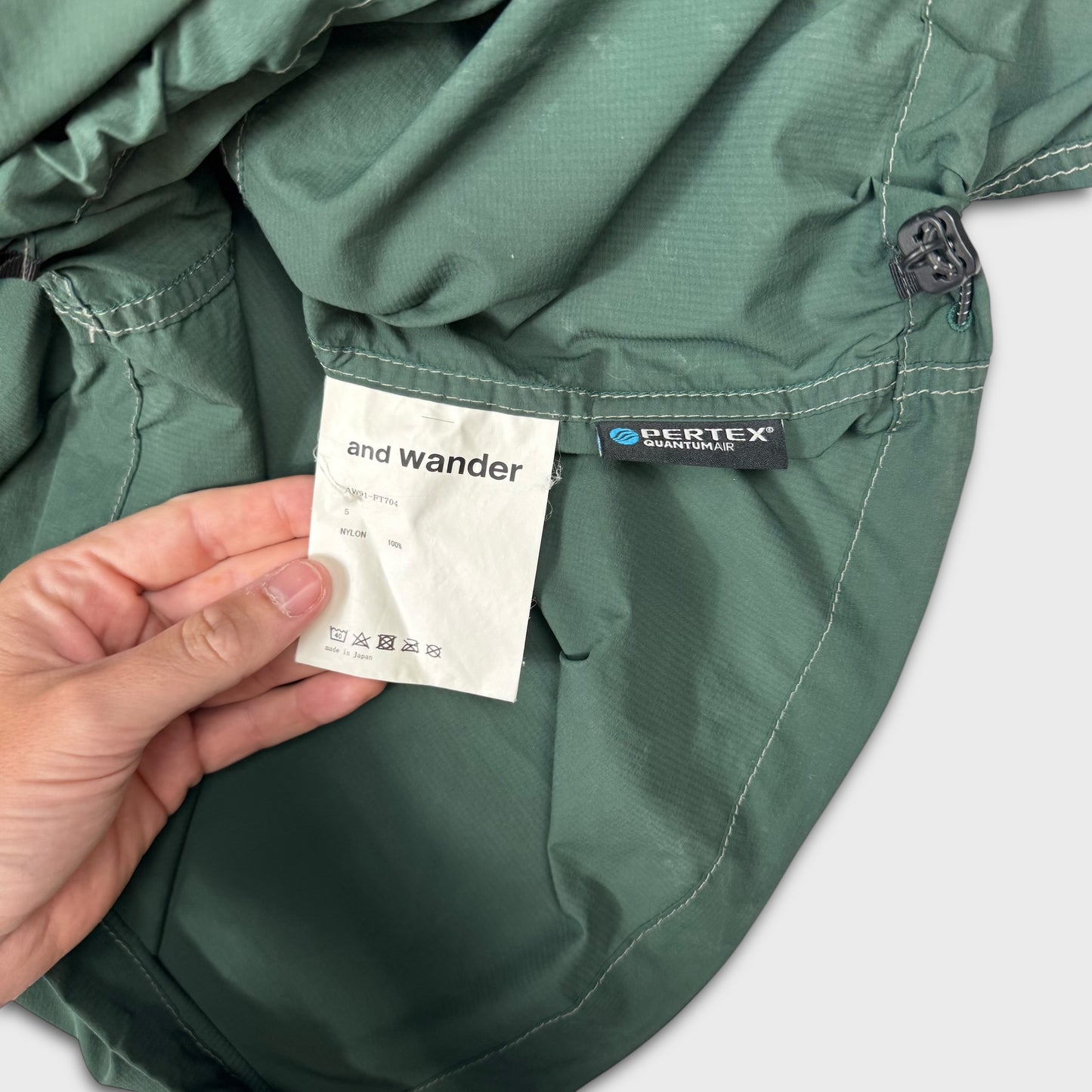 And Wander Forrest Green Packable Pertex Windbreaker Jacket XL