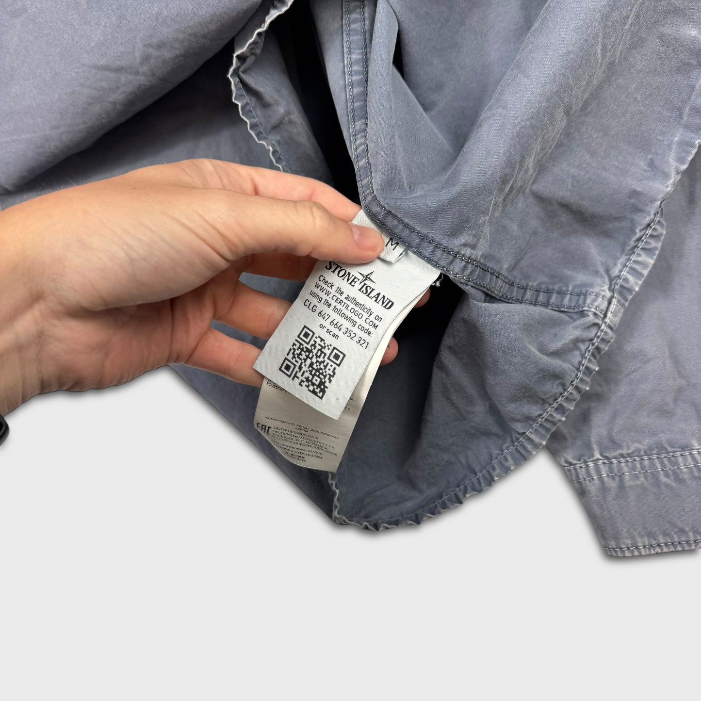 Stone Island Avio Blue Full Zip Overshirt M