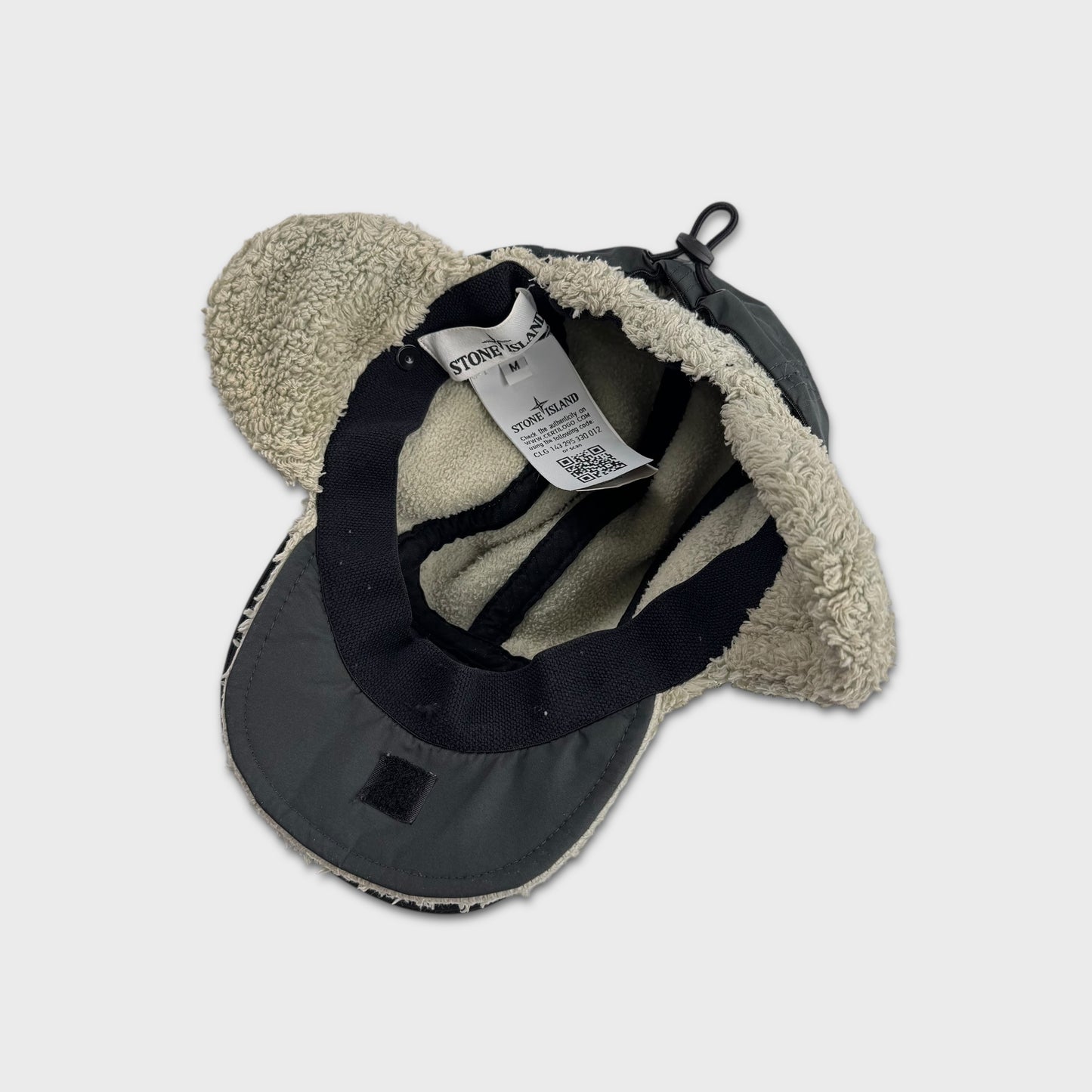 Stone Island 2 in 1 Nylon & Fleece Cap M