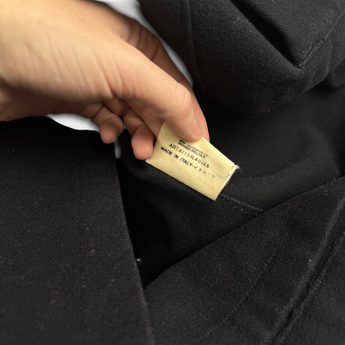 Stone Island 2000’s Navy Woolen Peacoat Jacket L