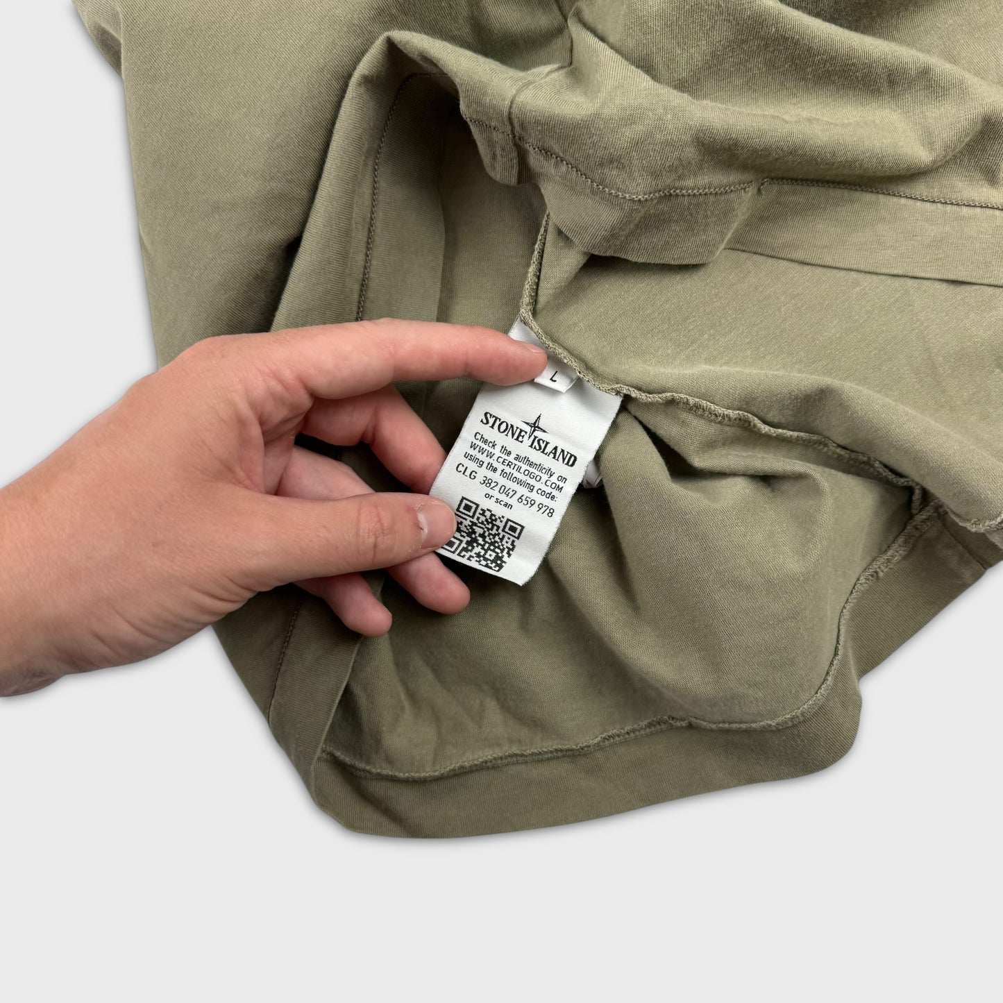 Stone Island Olive Compass T-Shirt L