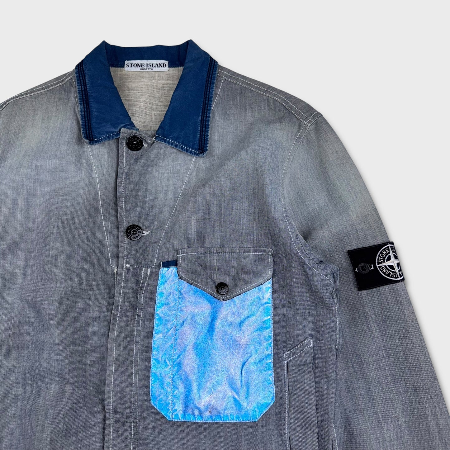 Stone Island 2006 Reflective Denim Short Jacket M