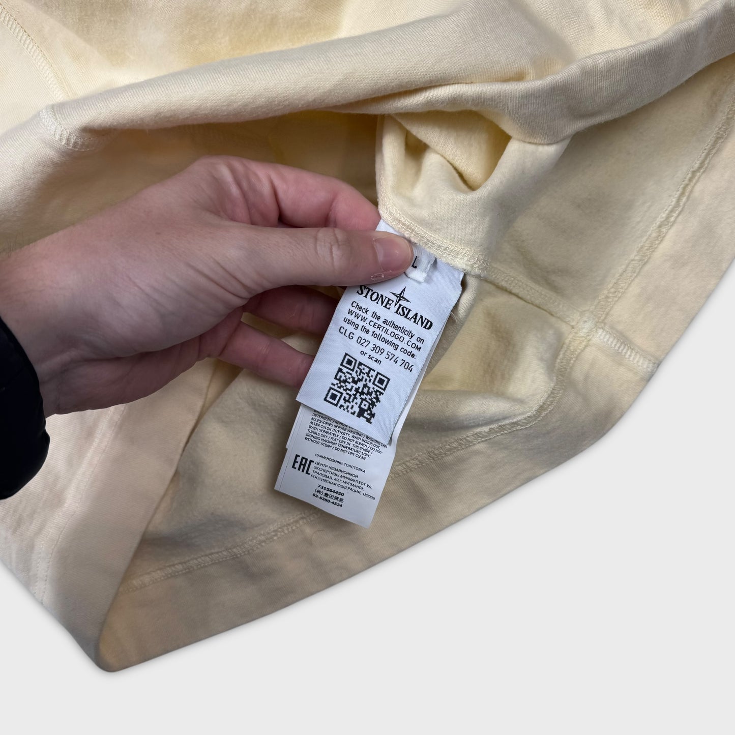 Stone Island Pale Yellow Crewneck L