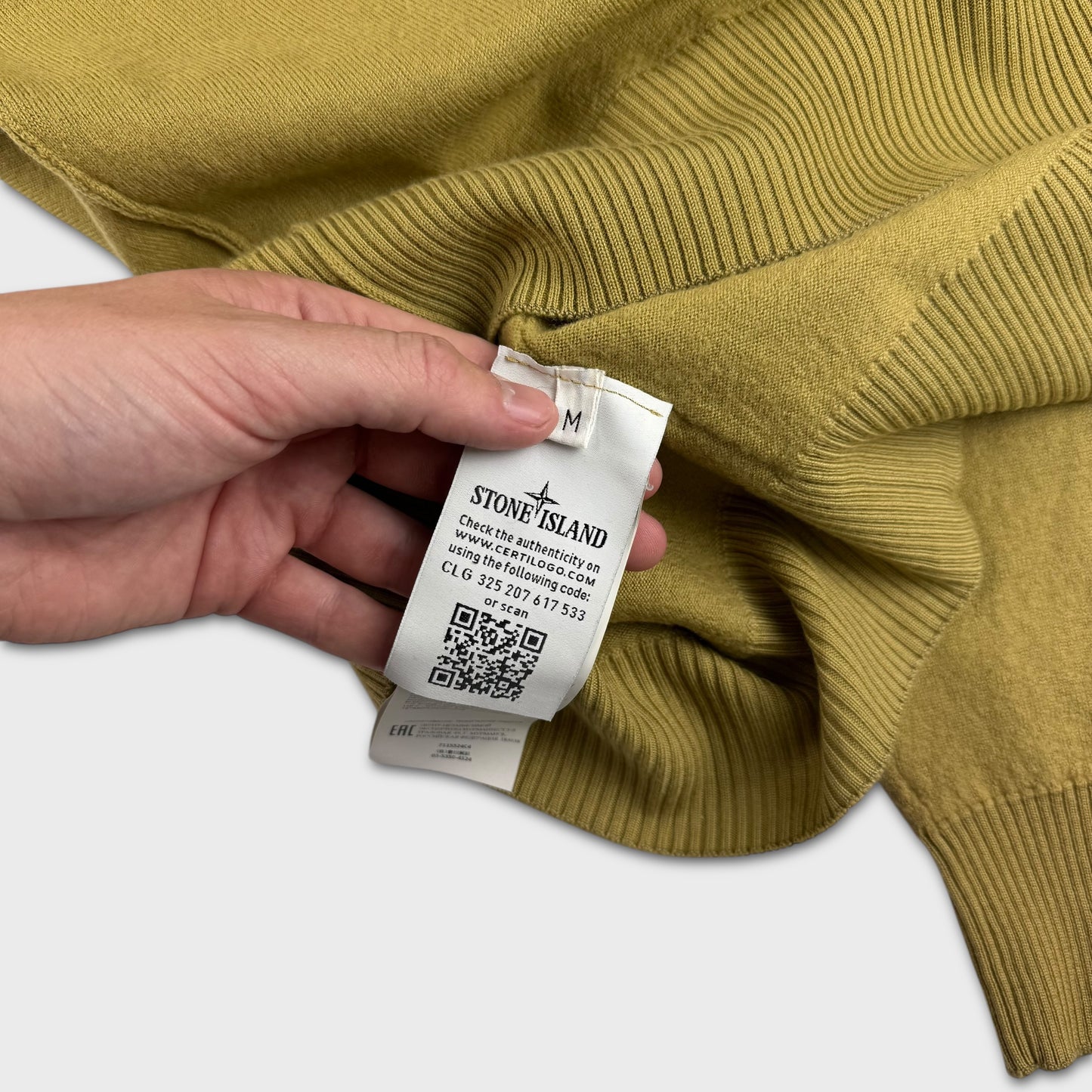 Stone Island Mustard Pocket Knit Crewneck M