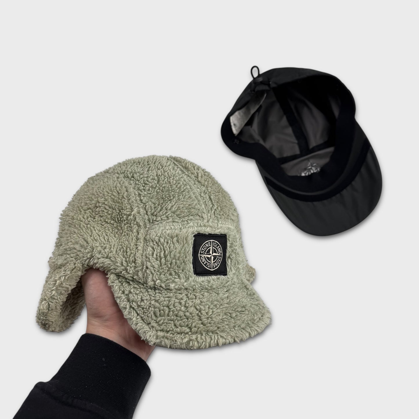 Stone Island 2 in 1 Nylon & Fleece Cap M