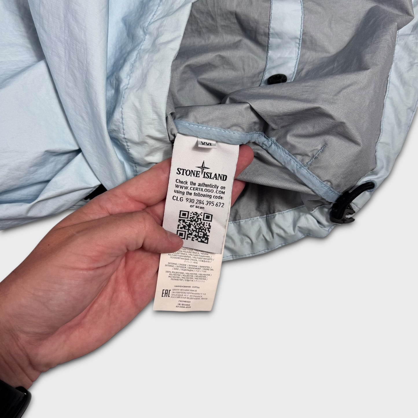 Stone Island Baby Blue Membrana 3L Jacket XXL