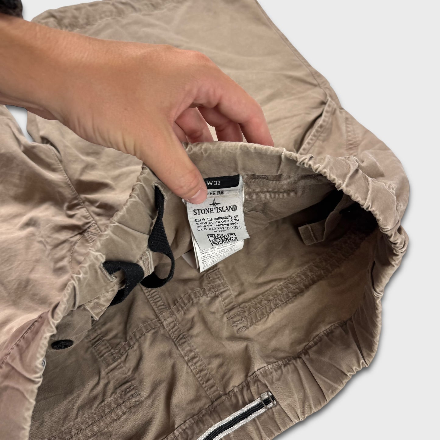 Stone Island Tan Cargo Shorts W32