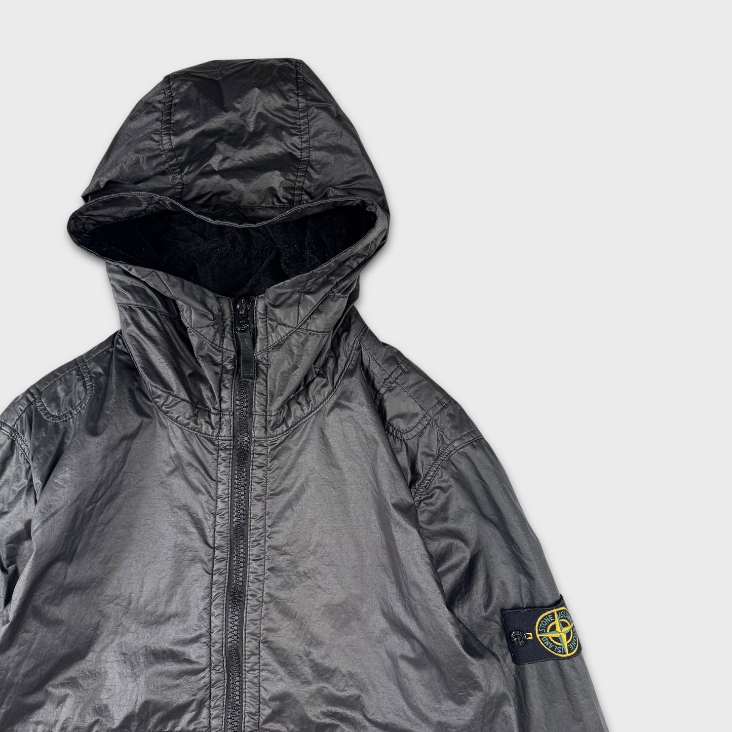 Stone Island Black Lamy Flock Jacket M