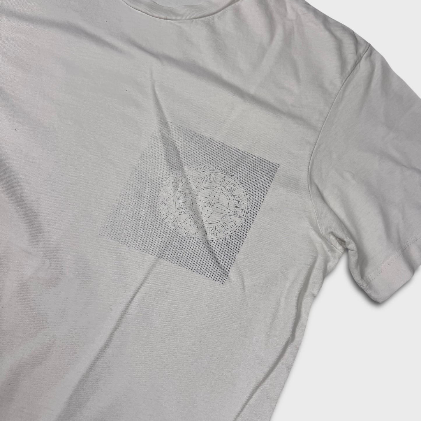 Stone Island White Graphic T-Shirt L