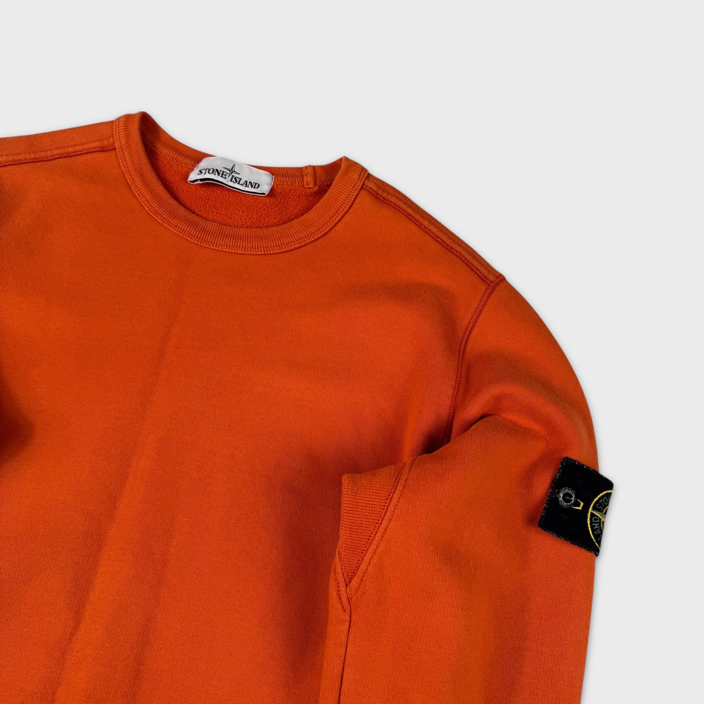 Stone Island Orange Crewneck Sweatshirt S