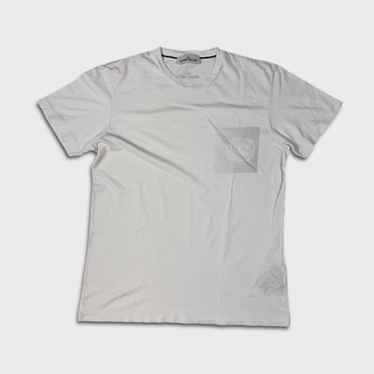 Stone Island White Graphic T-Shirt L