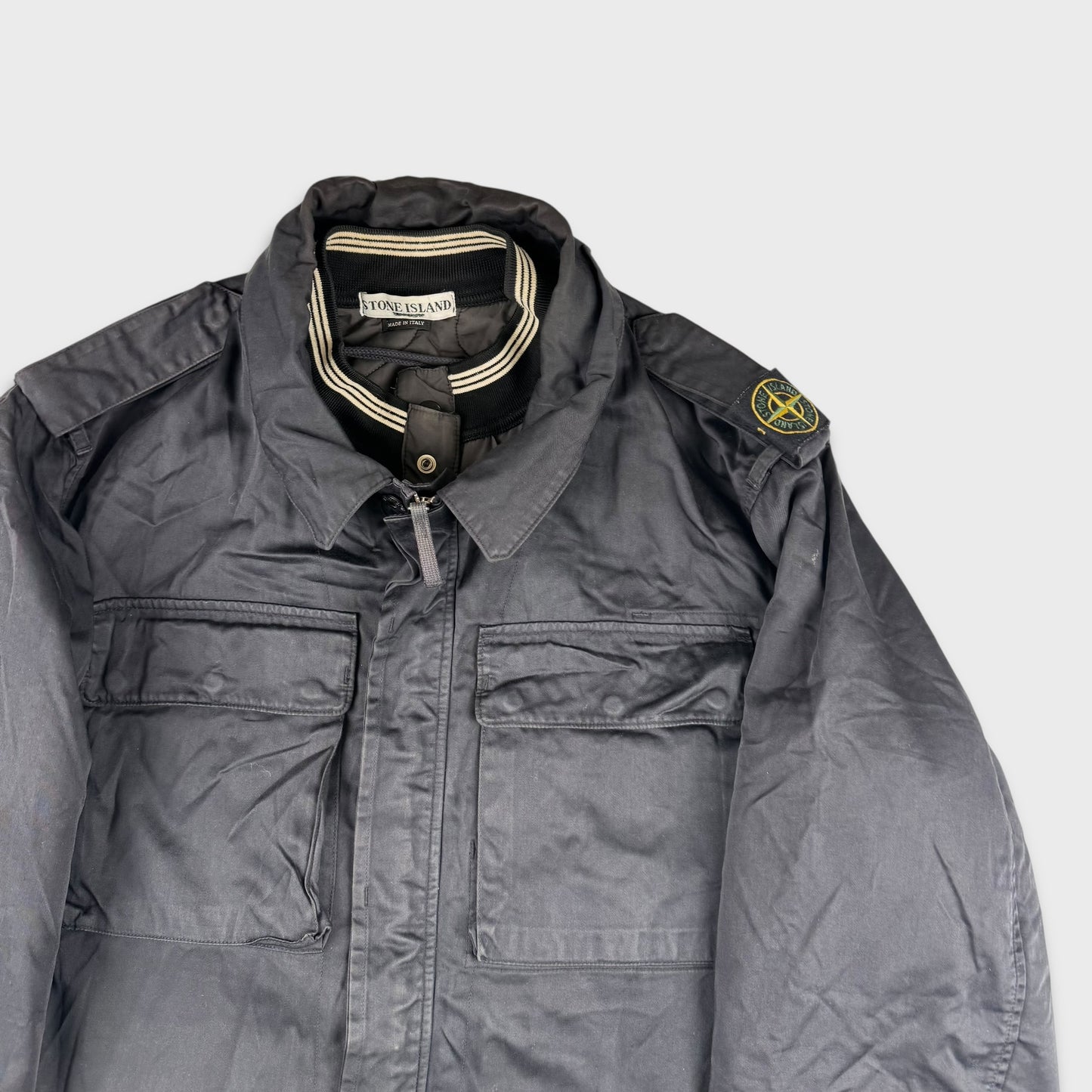 Stone Island Raso Gommato Liner Shoulder Badge Jacket XXL