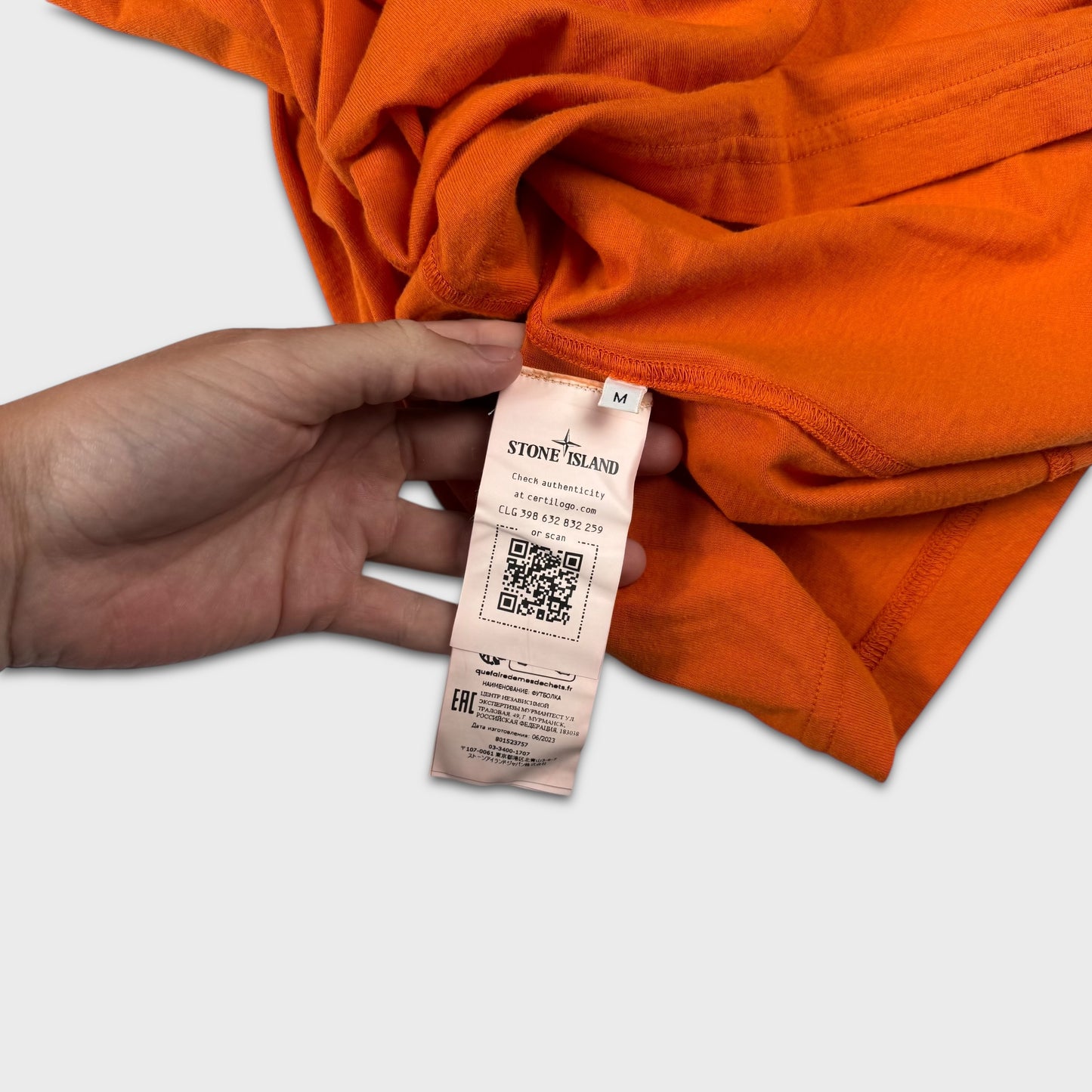 Stone Island Orange Compass Logo T-Shirt BNWT M