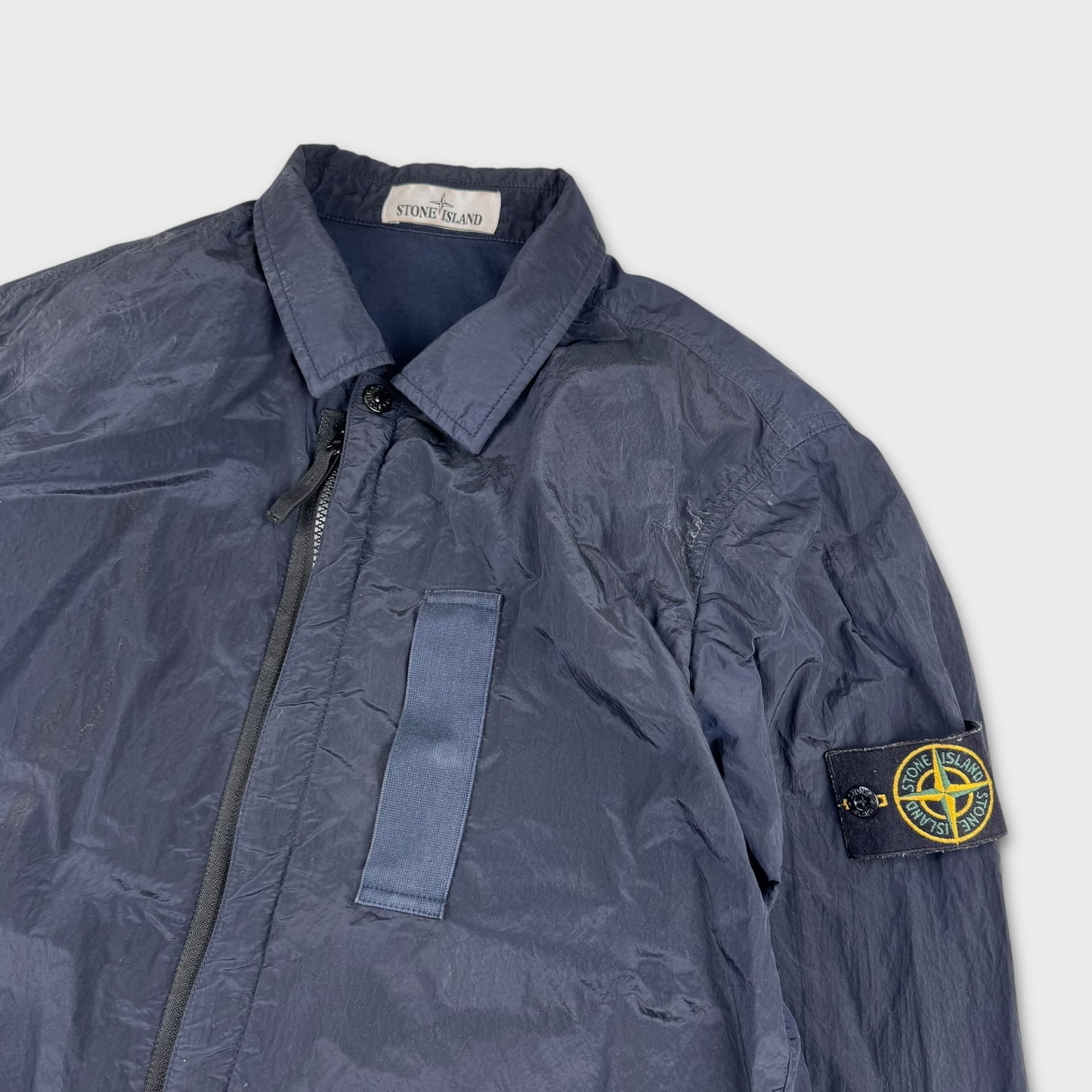 Stone Island Navy Nylon Metal Overshirt L