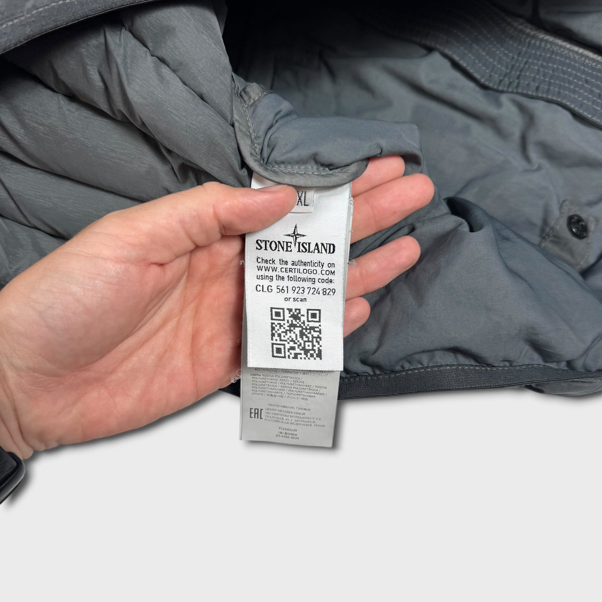 Stone Island Grey Loom Woven Down Chambers Stretch Nylon-TC Puffer Jacket 3XL