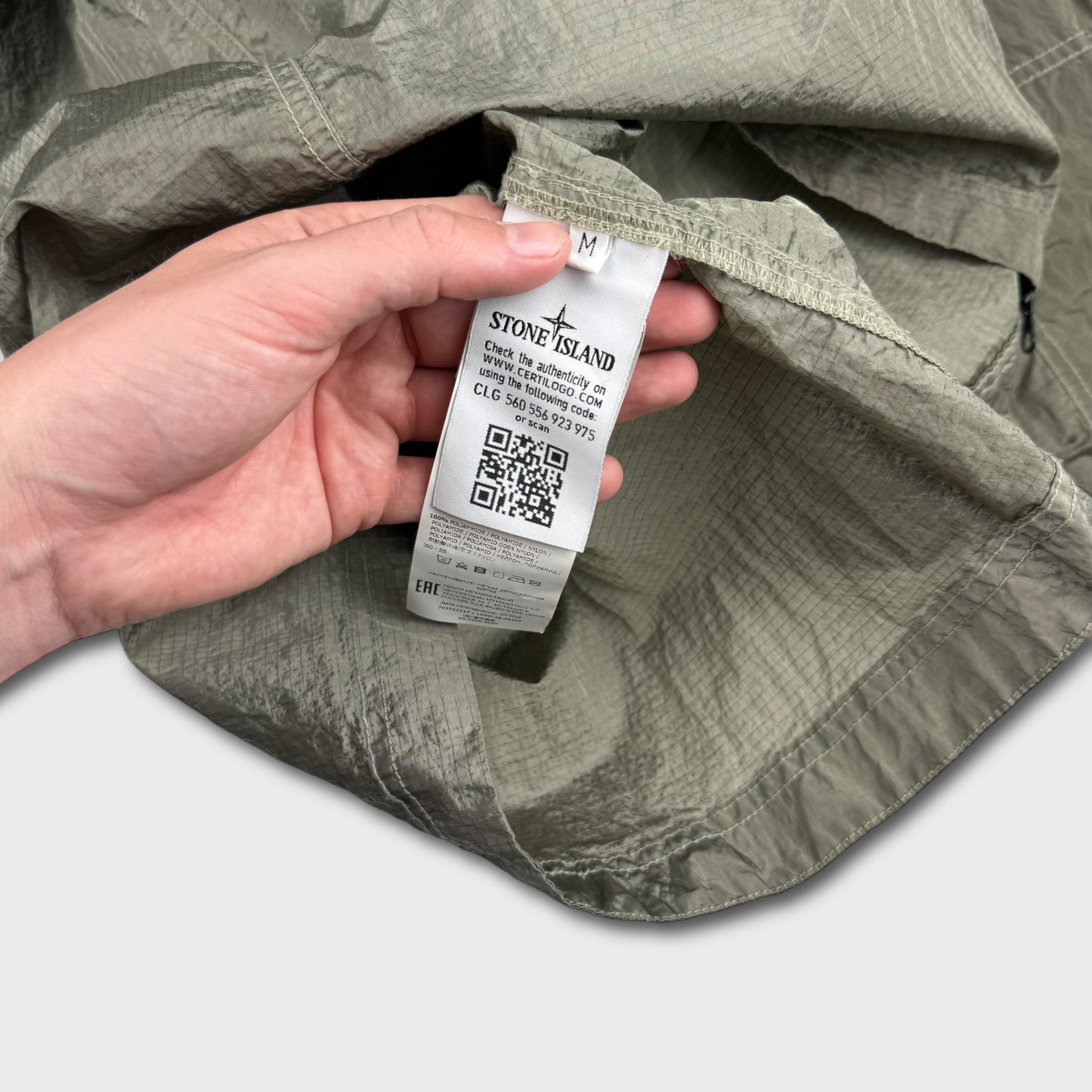 Stone Island Silver Nylon Metal Ripstop Overshirt M