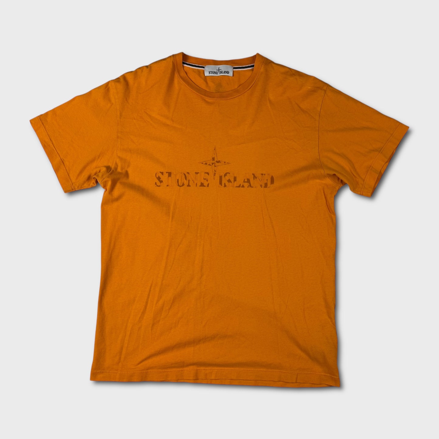 Stone Island Camo Effect Spellout T-Shirt L