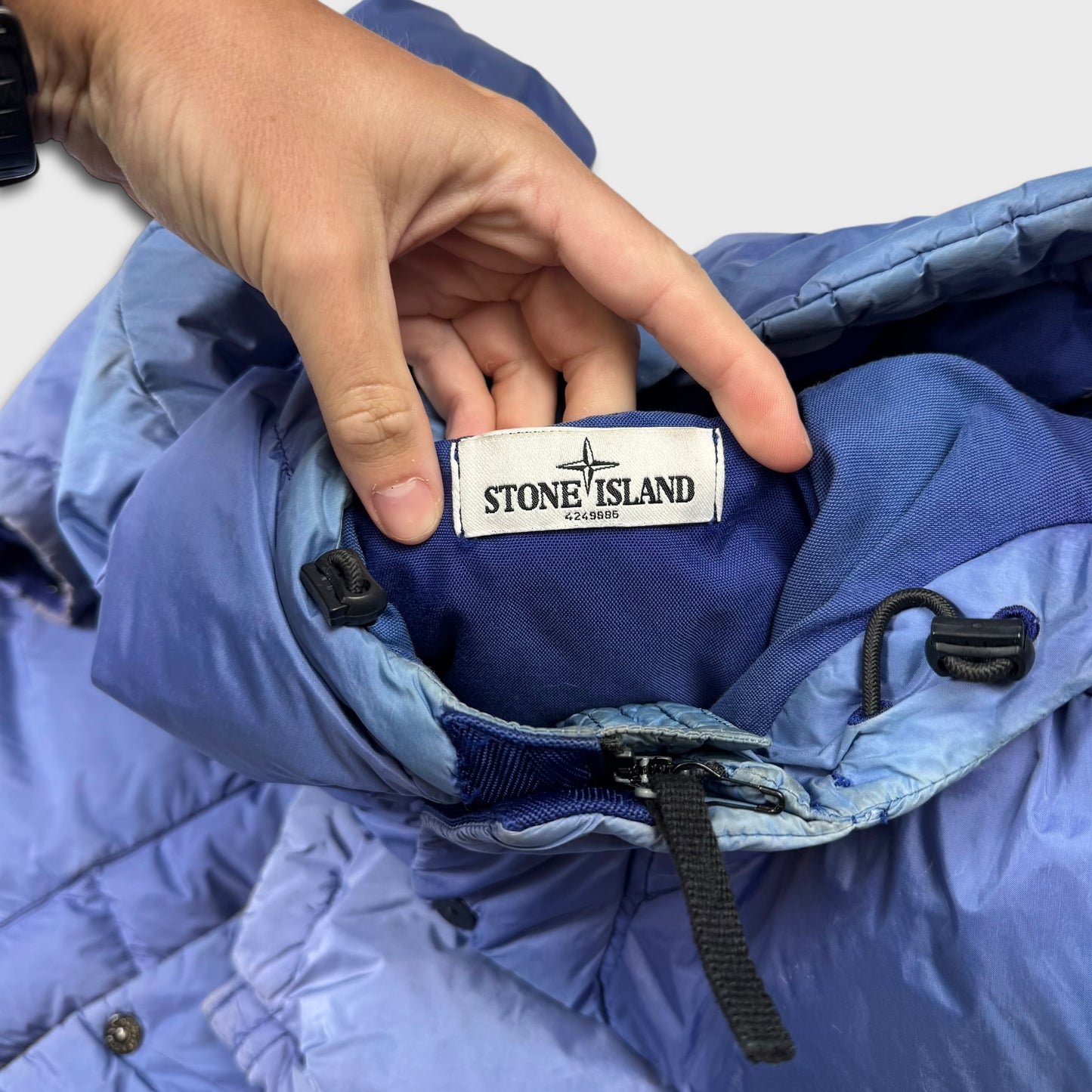 Stone Island Royal Blue Garment Dyed Crinkle Reps Down Parka Jacket M