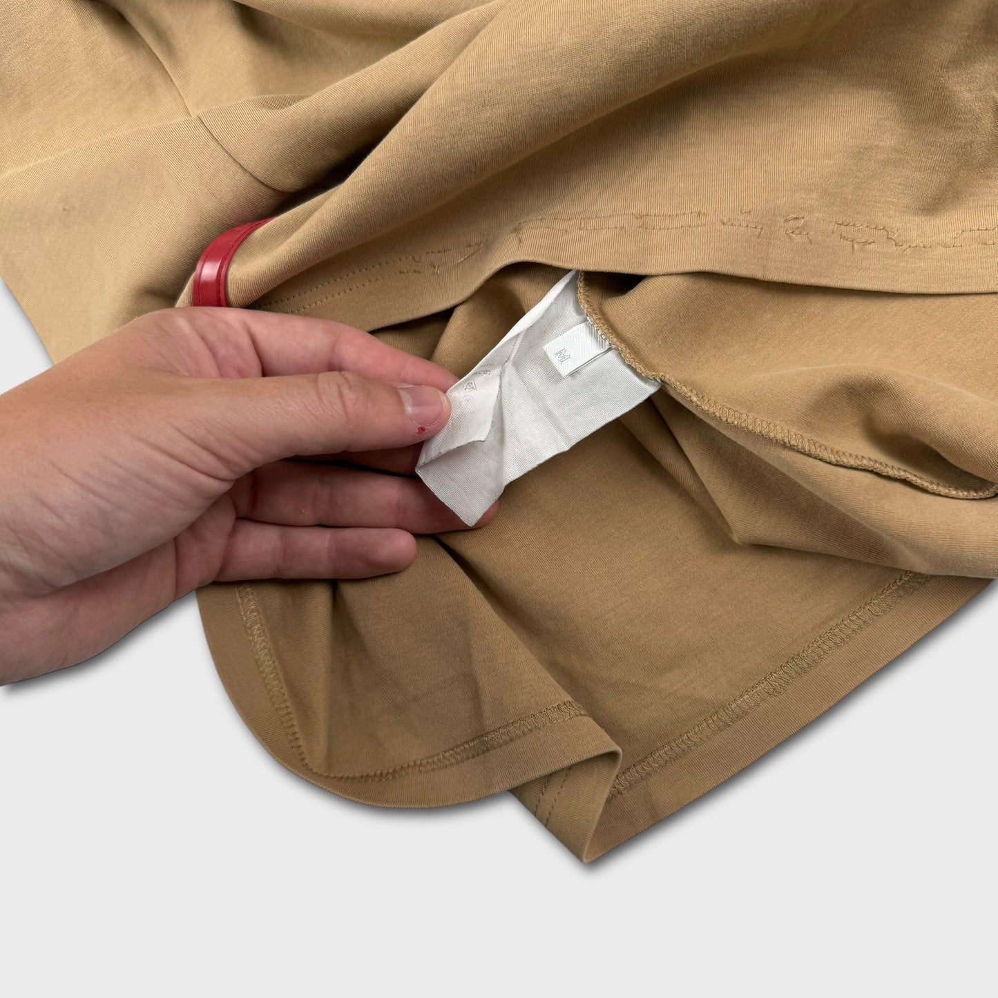 Prada Sport Red Tab Beige Polo Shirt M