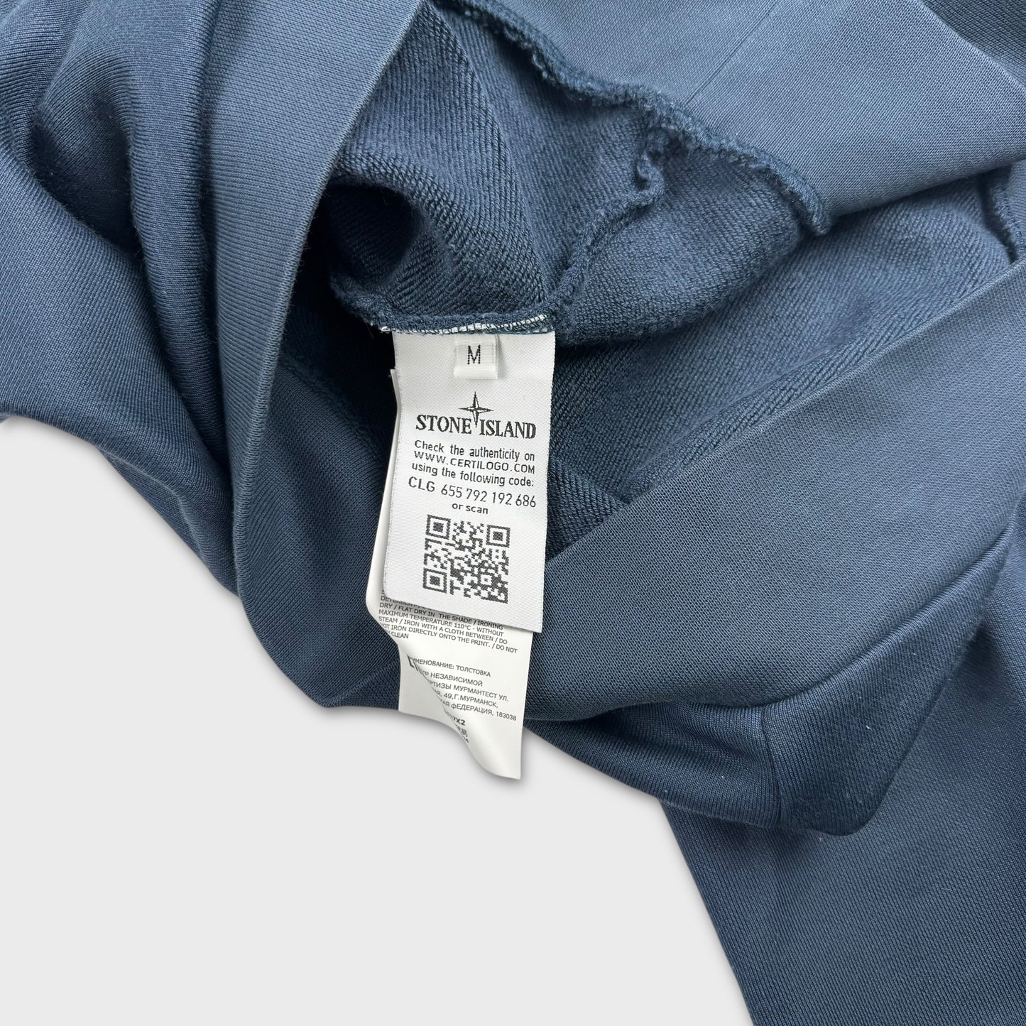 Stone Island Navy Marina Pullover Hoodie M