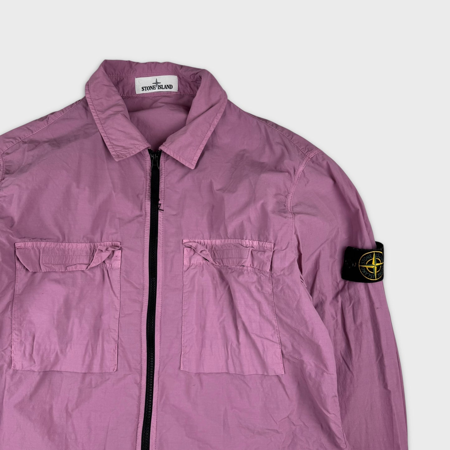 Stone Island Pink Tela Full Zip Overshirt L