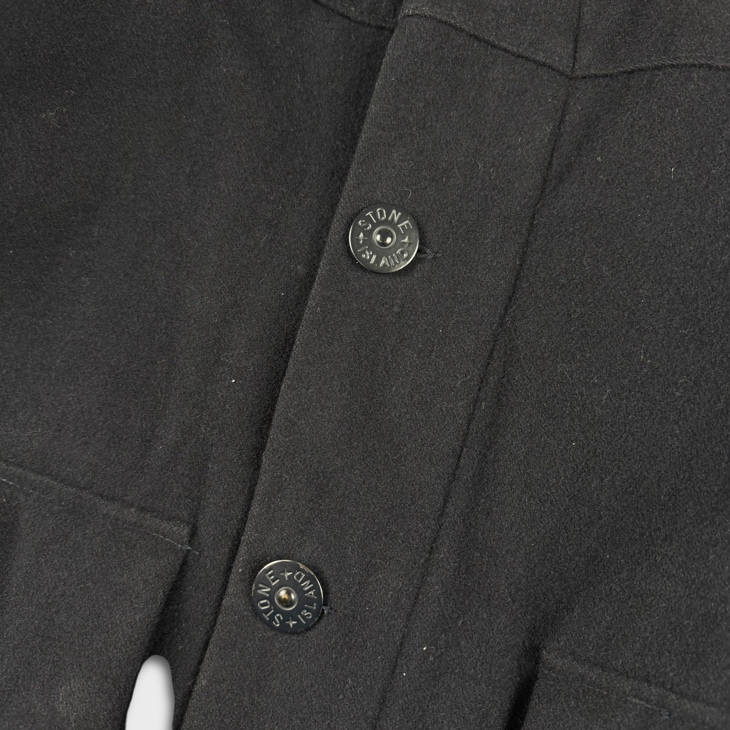 Stone Island 2000’s Navy Woolen Peacoat Jacket L