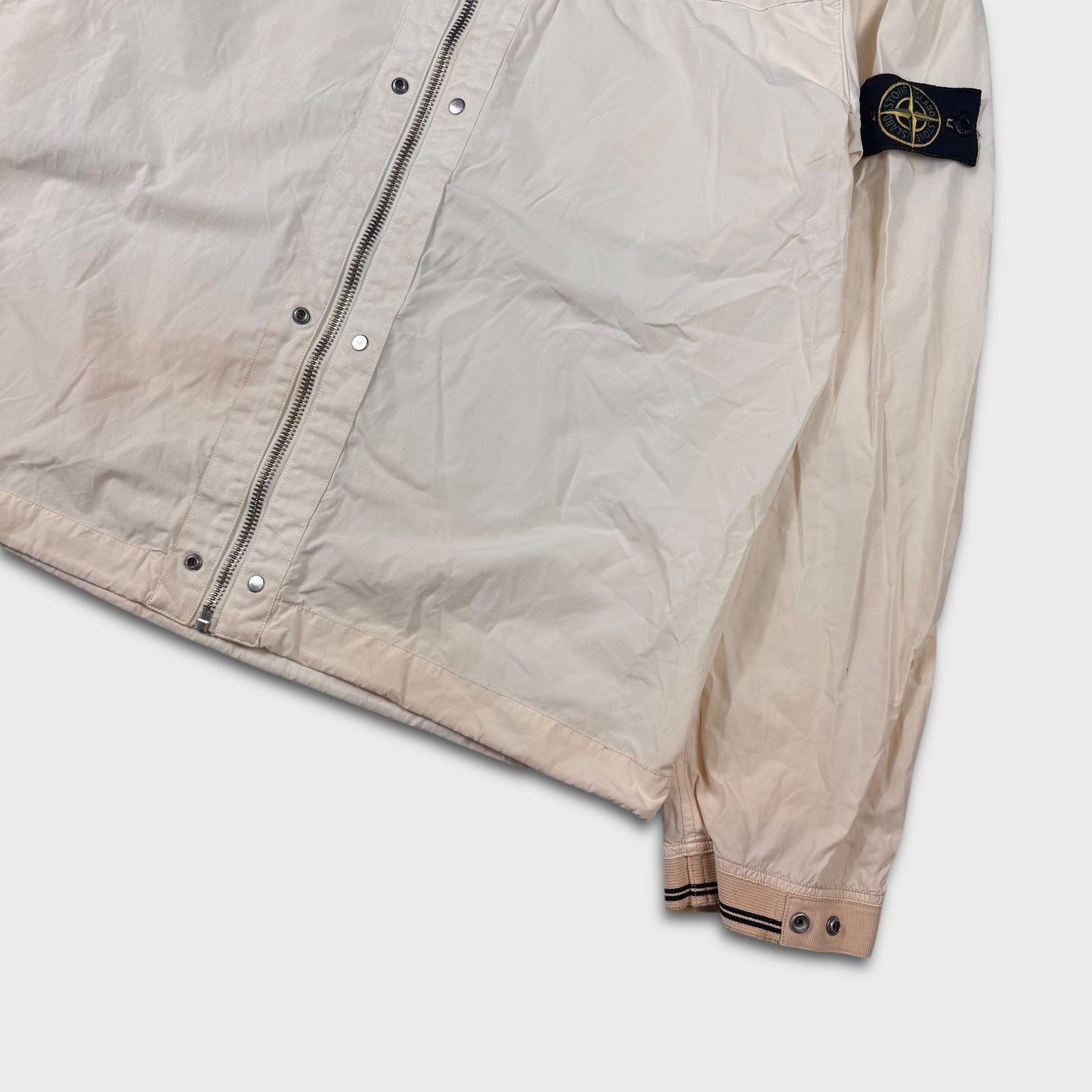 Stone Island White Tela Resinata Hooded Jacket XXL