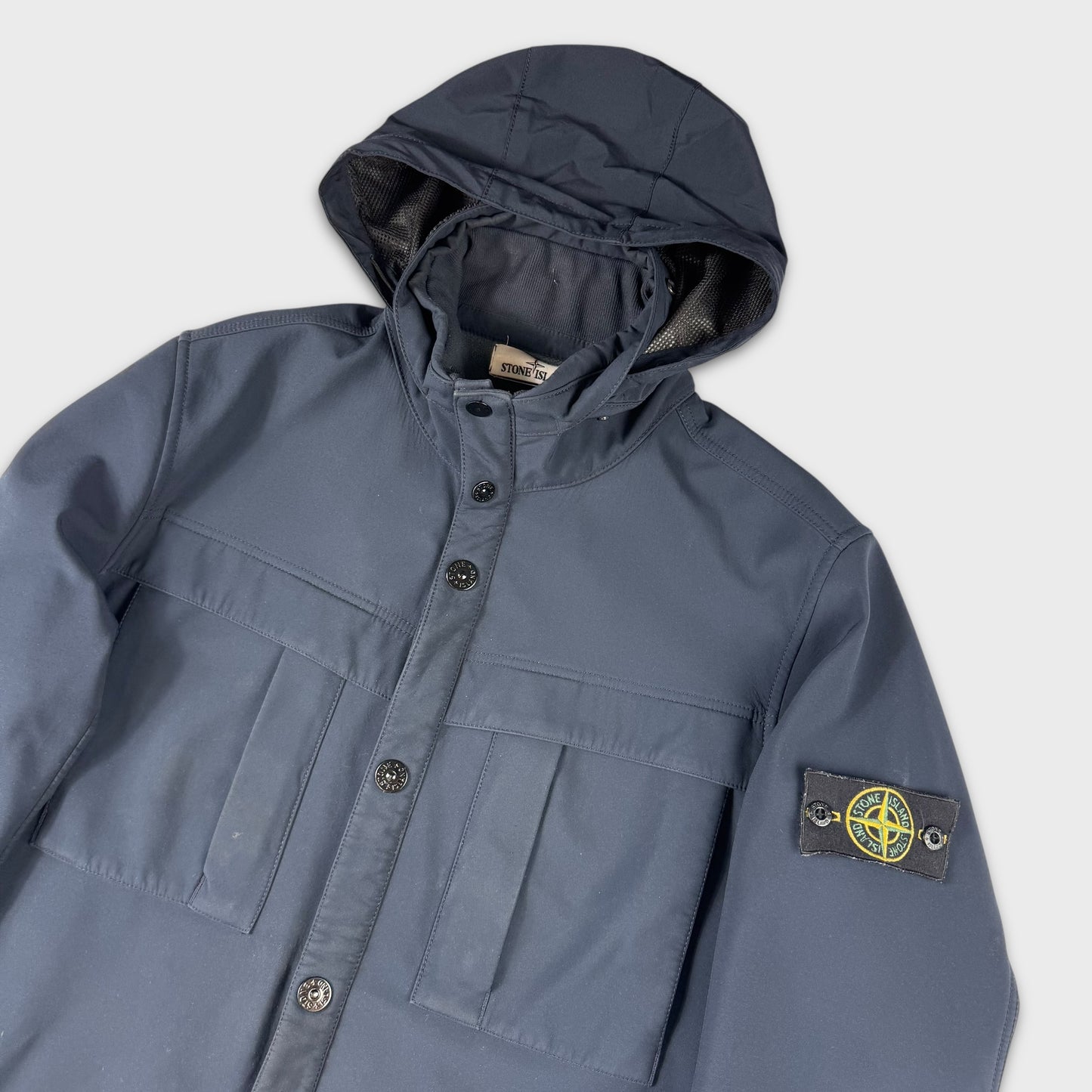 Stone Island Navy Soft Shell-R Jacket L