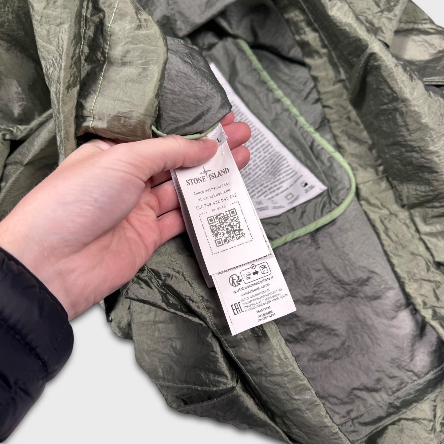 Stone Island Nylon Metal Watro-TC Regenerated Econyl Nylon Smock Jacket L