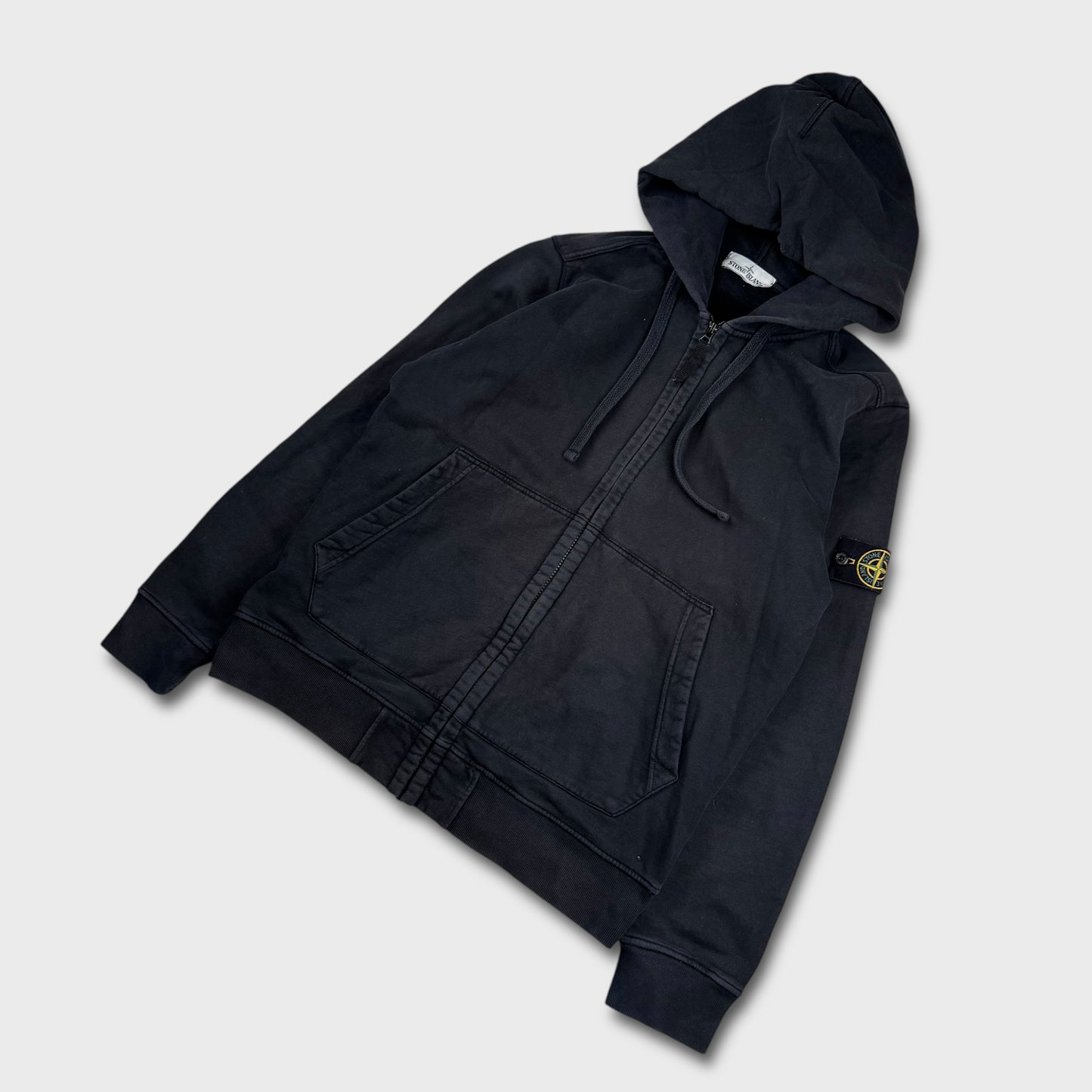 Stone Island Washed Full Zip Hoodie L