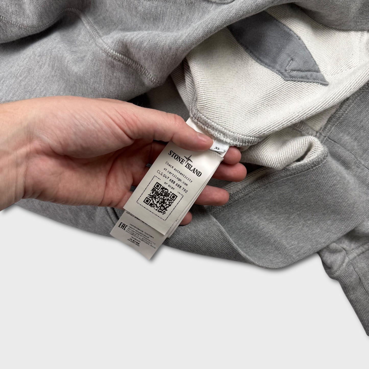 Stone Island Grey Pullover Hoodie XL