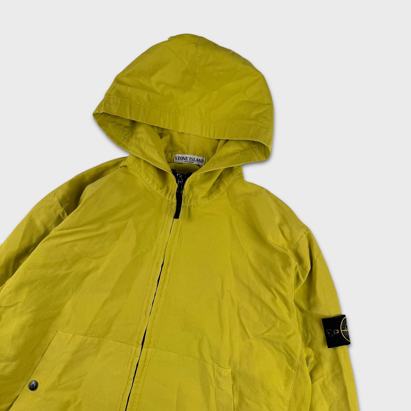 Stone Island Lime Cotton Hooded Jacket L/XL