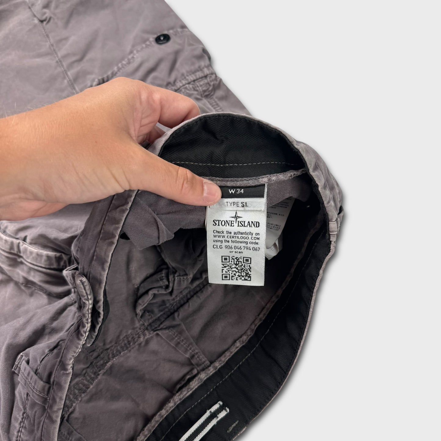 Stone Island Grey Cargo Shorts W34