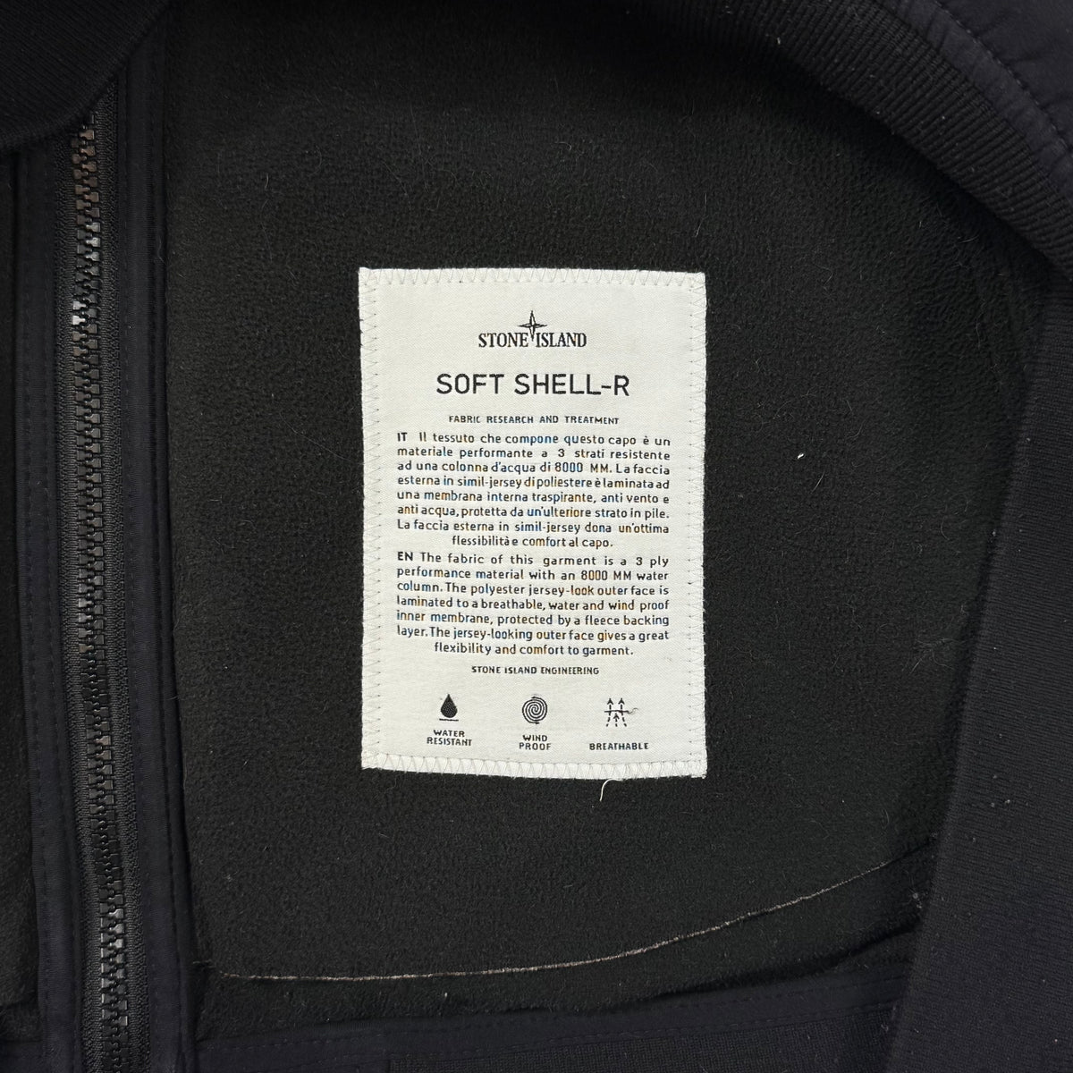 Stone Island Black Soft Shell-R Jacket XXL