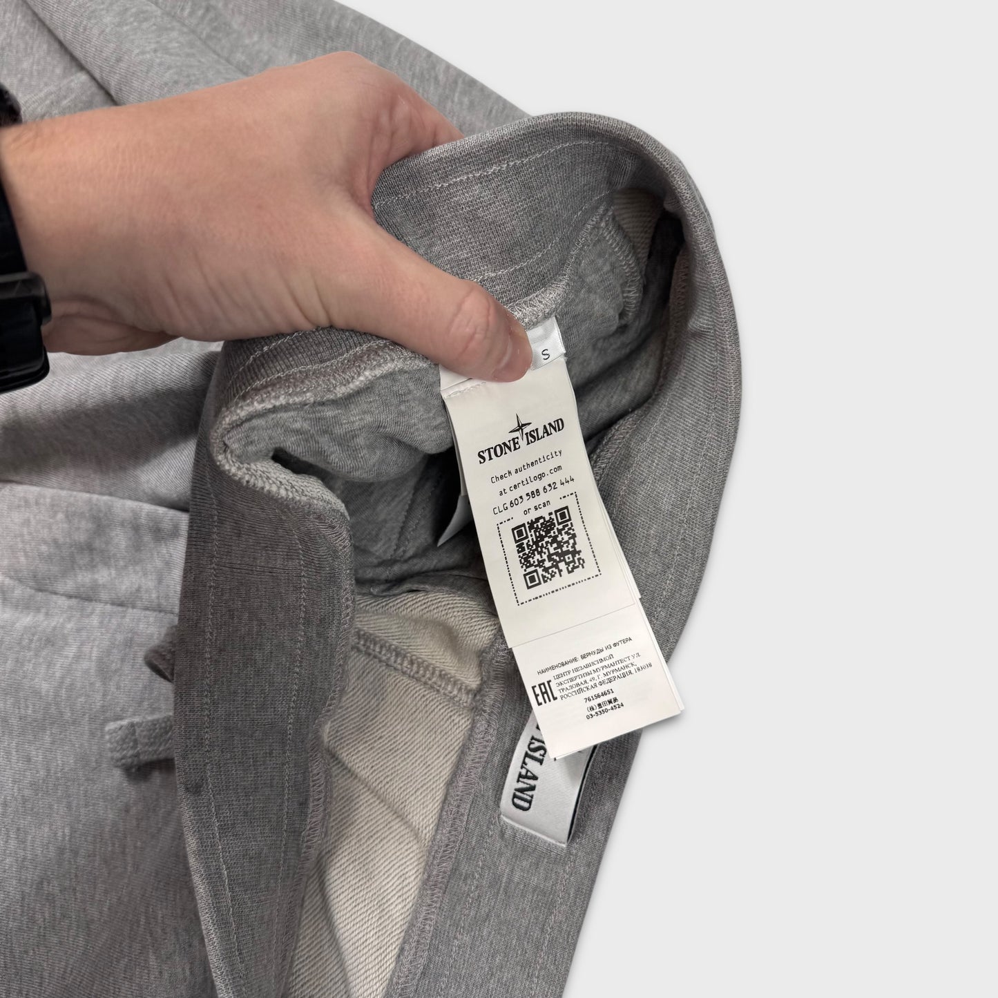 Stone Island Grey Cotton Shorts S
