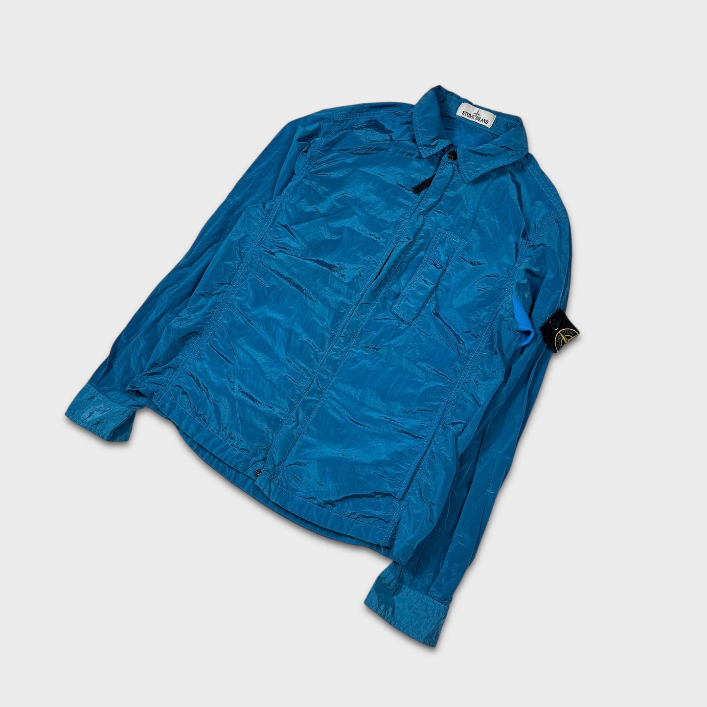 Stone Island Blue Nylon Metal Overshirt Jacket M