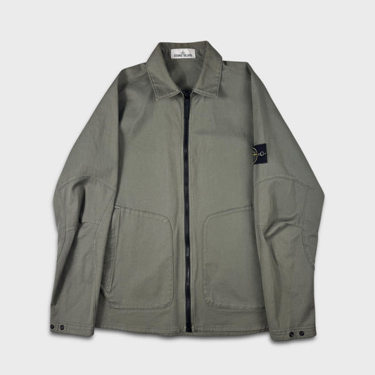 Stone Island Olive Full Zip Overshirt Jacket L