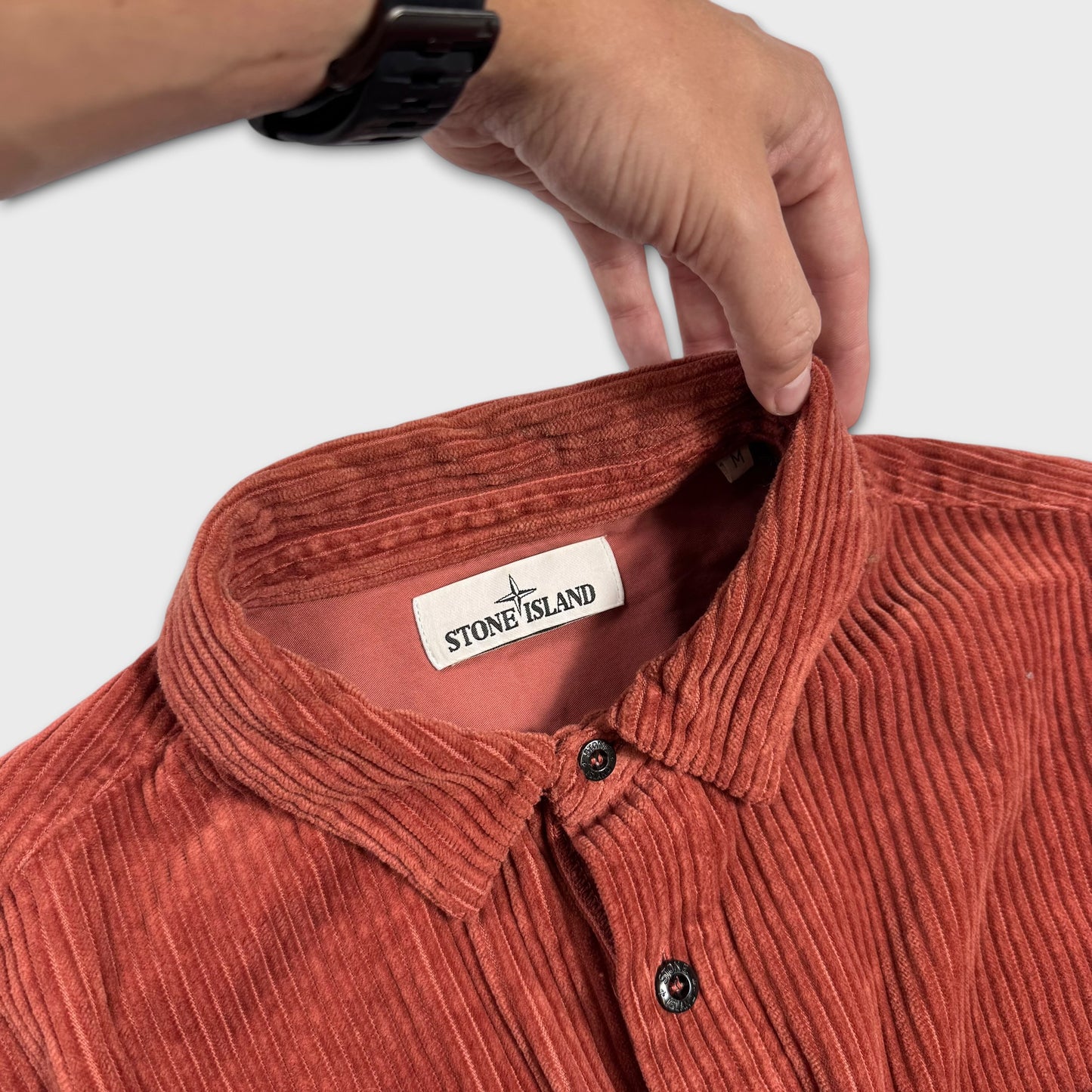 Stone Island Brick Red Corduroy Overshirt M